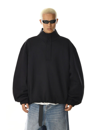 Plain Half-Buttoned Boxy Fit Jacket Korean Street Fashion Jacket By MEBXX Shop Online at OH Vault