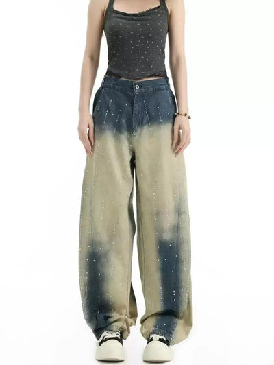 Gradient Beads Detail Jeans Korean Street Fashion Jeans By INS Korea Shop Online at OH Vault