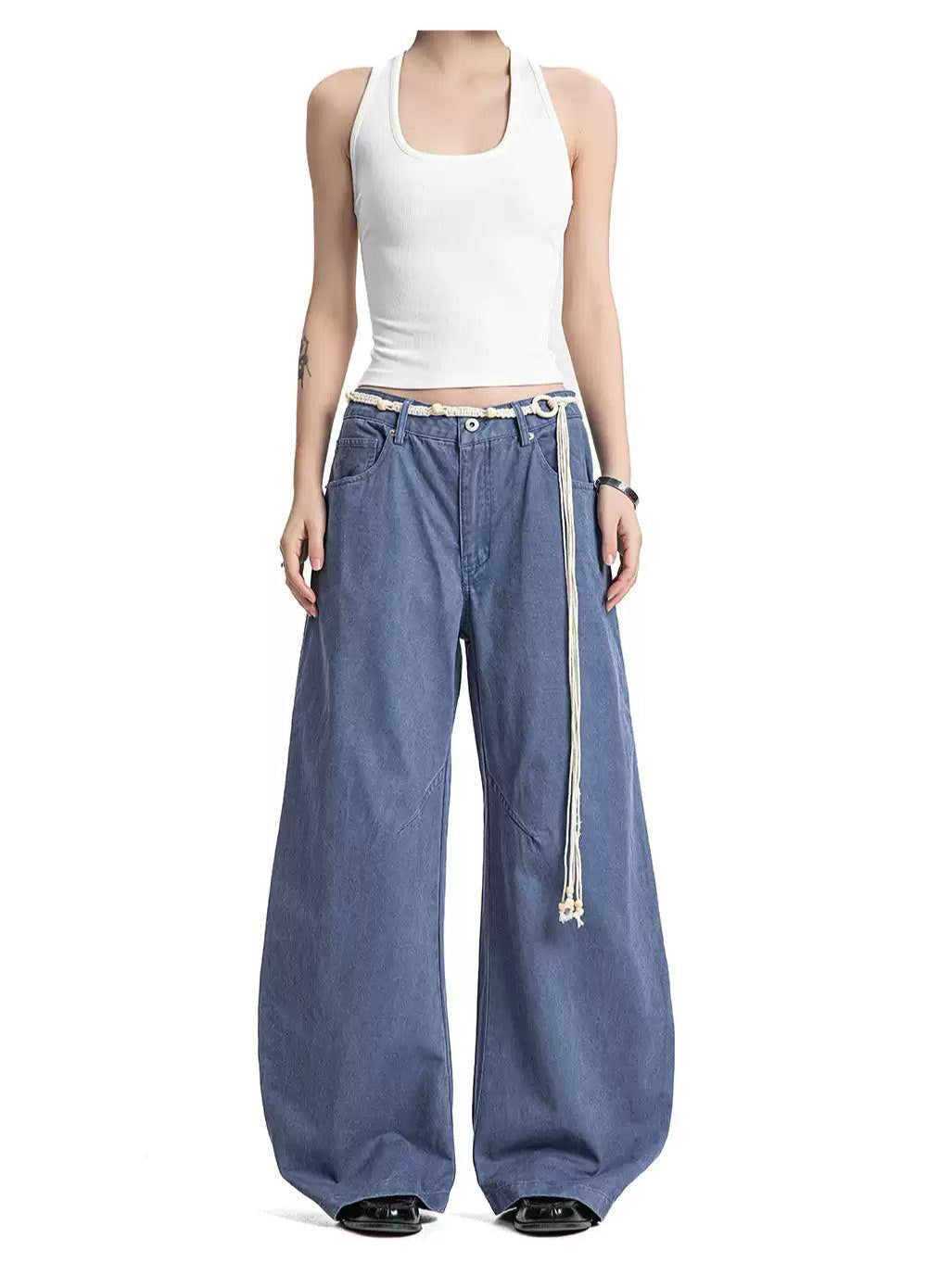 Wide Leg Plain Color Jeans Korean Street Fashion Jeans By Made Extreme Shop Online at OH Vault
