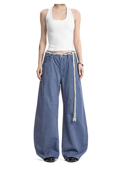 Wide Leg Plain Color Jeans Korean Street Fashion Jeans By Made Extreme Shop Online at OH Vault
