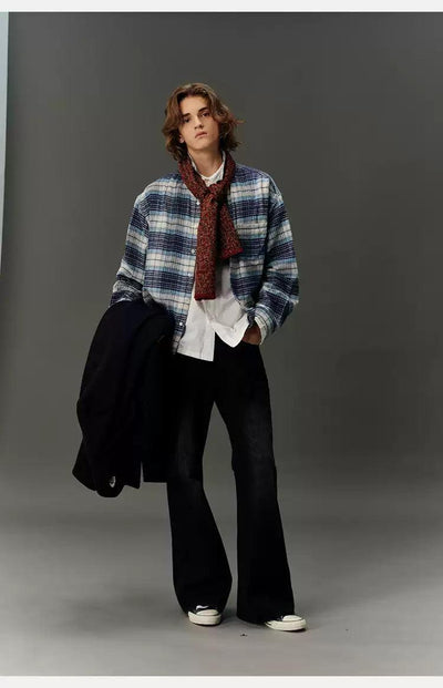 Casual Plaid Pattern Shirt Korean Street Fashion Shirt By Country Moment Shop Online at OH Vault