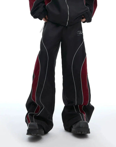 Contrast Spliced Blades Jacket & Track Pants Set