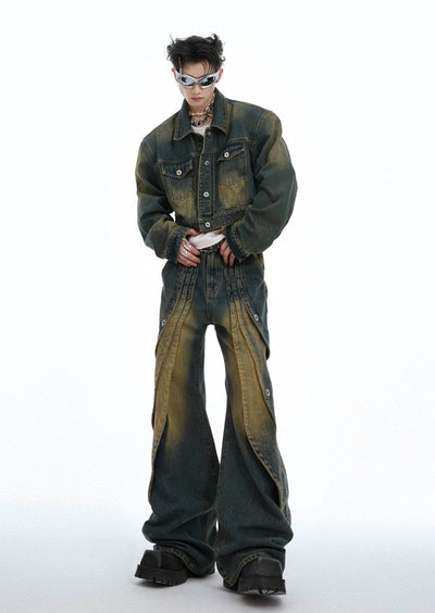 Cropped Buttoned Denim Jacket Korean Street Fashion Jacket By Argue Culture Shop Online at OH Vault