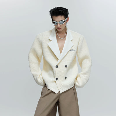 Double Breast Tweed Blazer Korean Street Fashion Sweater By Argue Culture Shop Online at OH Vault