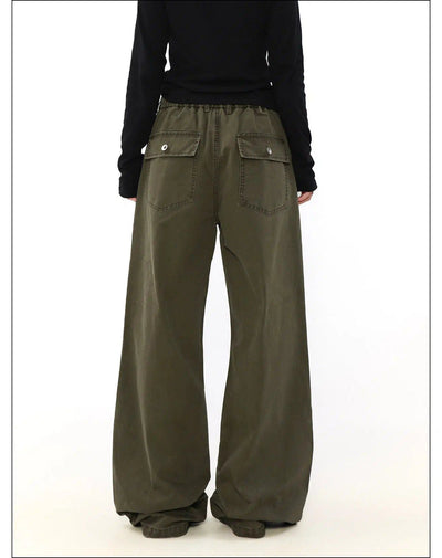 Waist String Pleated Wide Pants Korean Street Fashion Pants By Mr Nearly Shop Online at OH Vault