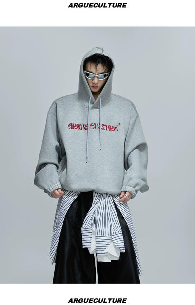 Distorted Logo Style Hoodie Korean Street Fashion Hoodie By Argue Culture Shop Online at OH Vault