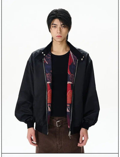 Printed Loose Fit Bomber Jacket Korean Street Fashion Jacket By 77Flight Shop Online at OH Vault