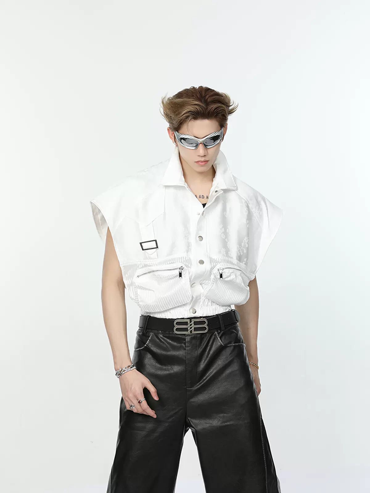 Structured Zipped Balloon Pockets Vest Korean Street Fashion Vest By Turn Tide Shop Online at OH Vault