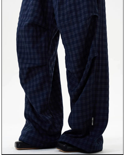 Casual Checked Pleats Pants Korean Street Fashion Pants By 77Flight Shop Online at OH Vault