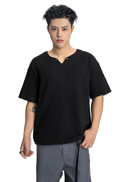 Waffle Grid Boxy T-Shirt Korean Street Fashion T-Shirt By Made Extreme Shop Online at OH Vault