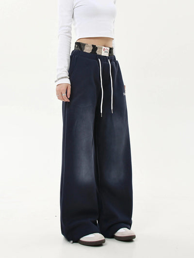 Drawstring Camo Double-Waist Sweatpants Korean Street Fashion Pants By Blacklists Shop Online at OH Vault