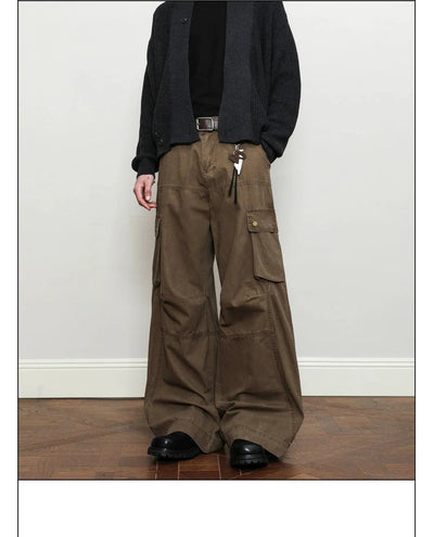 Washed Pleated Cargo Pants Korean Street Fashion Pants By A PUEE Shop Online at OH Vault