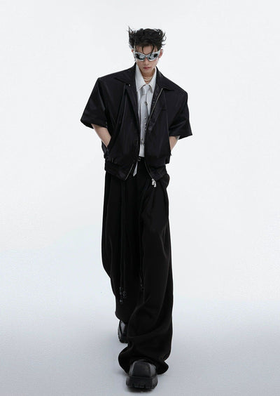 Ruched End Zipped Shirt Korean Street Fashion Shirt By Argue Culture Shop Online at OH Vault