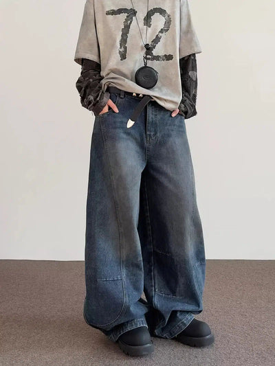 Washed Scimitar Jeans Korean Street Fashion Jeans By A PUEE Shop Online at OH Vault