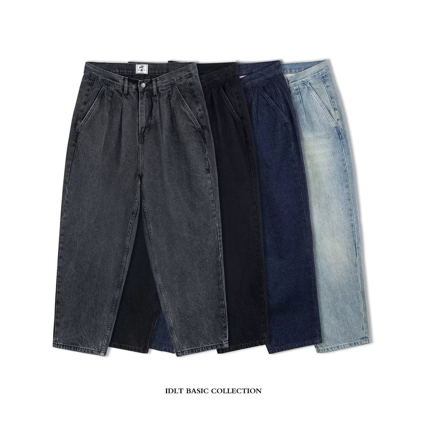 Washed Effect Regular Jeans Korean Street Fashion Jeans By IDLT Shop Online at OH Vault