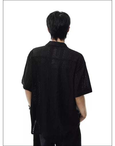 Thin Textured Knit Shirt Korean Street Fashion Shirt By Mr Nearly Shop Online at OH Vault