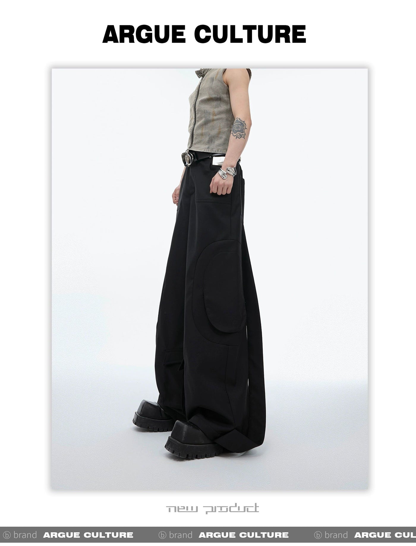 Solid Color Strap Detail Trousers Korean Street Fashion Trousers By Argue Culture Shop Online at OH Vault