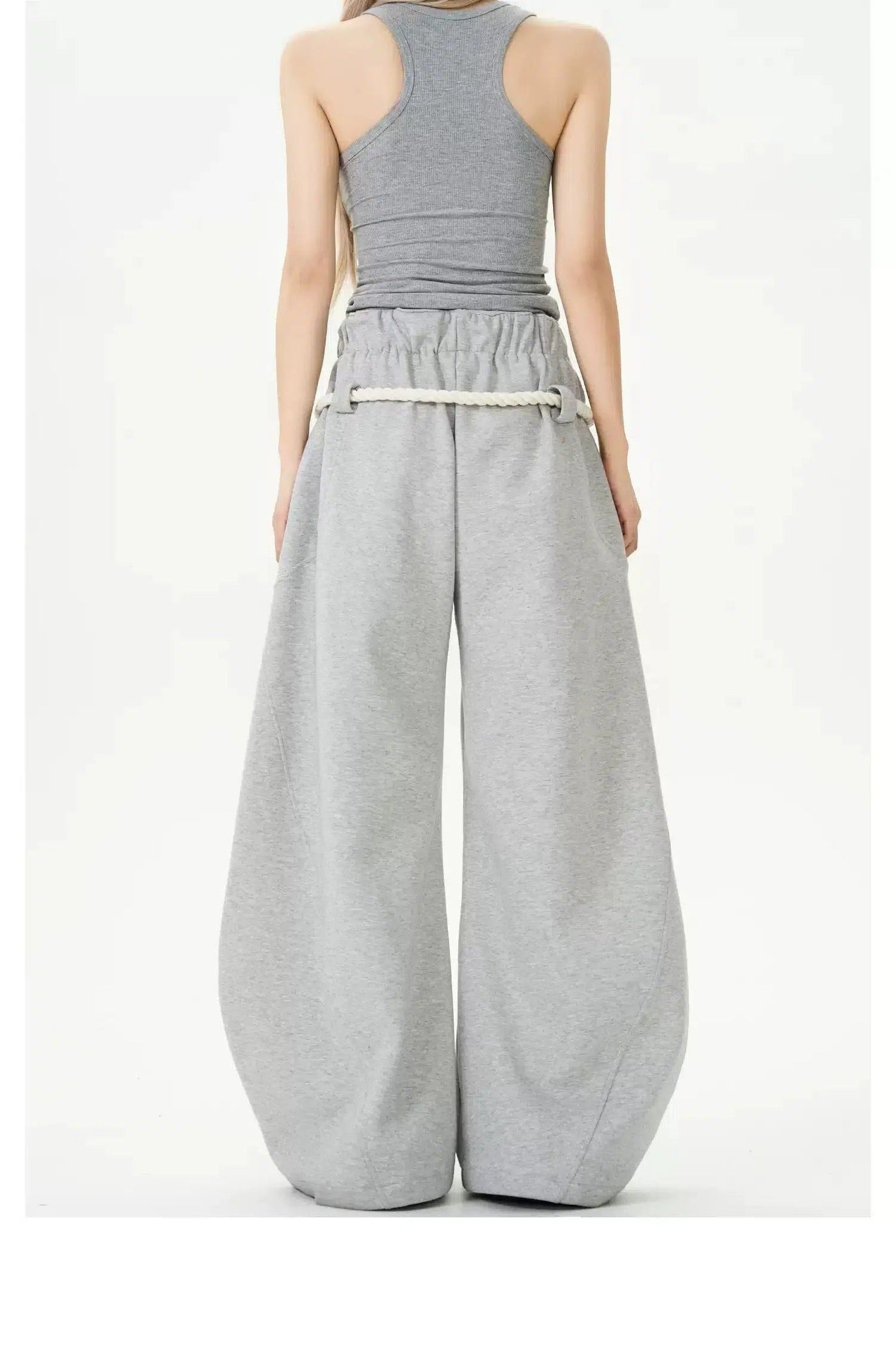 Thick Rope Wide Leg Sweatpants Korean Street Fashion Pants By MaxDstr Shop Online at OH Vault