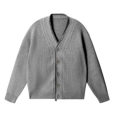 Retro V-Neck Buttoned Knit Cardigan Korean Street Fashion Cardigan By JHYQ Shop Online at OH Vault