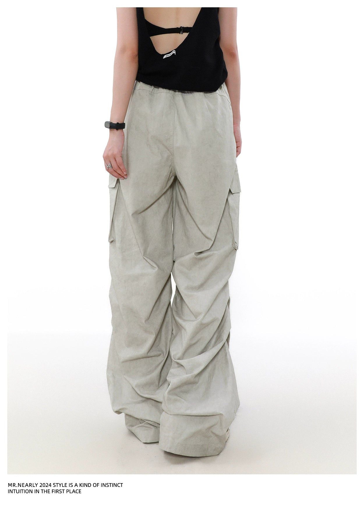 Multi-Pleats Straight Cargo Pants Korean Street Fashion Pants By Mr Nearly Shop Online at OH Vault