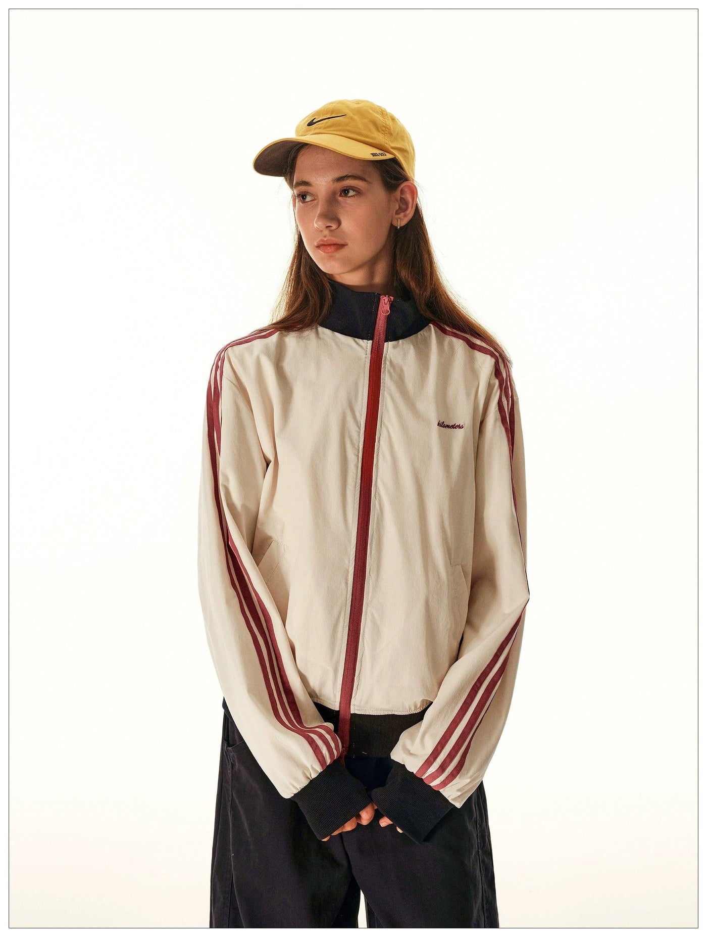 Contrast Two Zips Striped Jacket Korean Street Fashion Jacket By Mr Nearly Shop Online at OH Vault