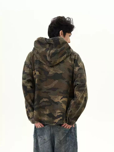 Strap Camouflage Hooded Jacket Korean Street Fashion Jacket By 77Flight Shop Online at OH Vault