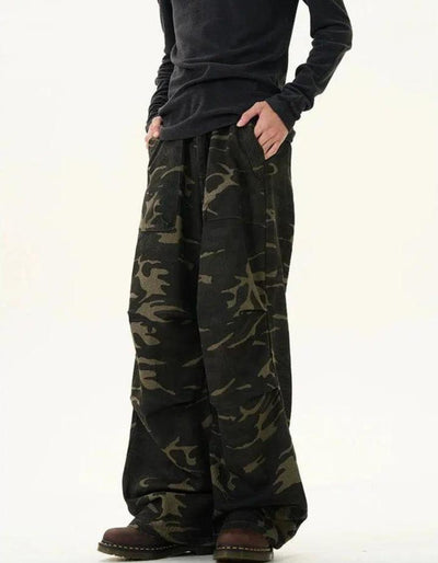 Drawcord Camouflage Cargo Pants Korean Street Fashion Pants By 77Flight Shop Online at OH Vault