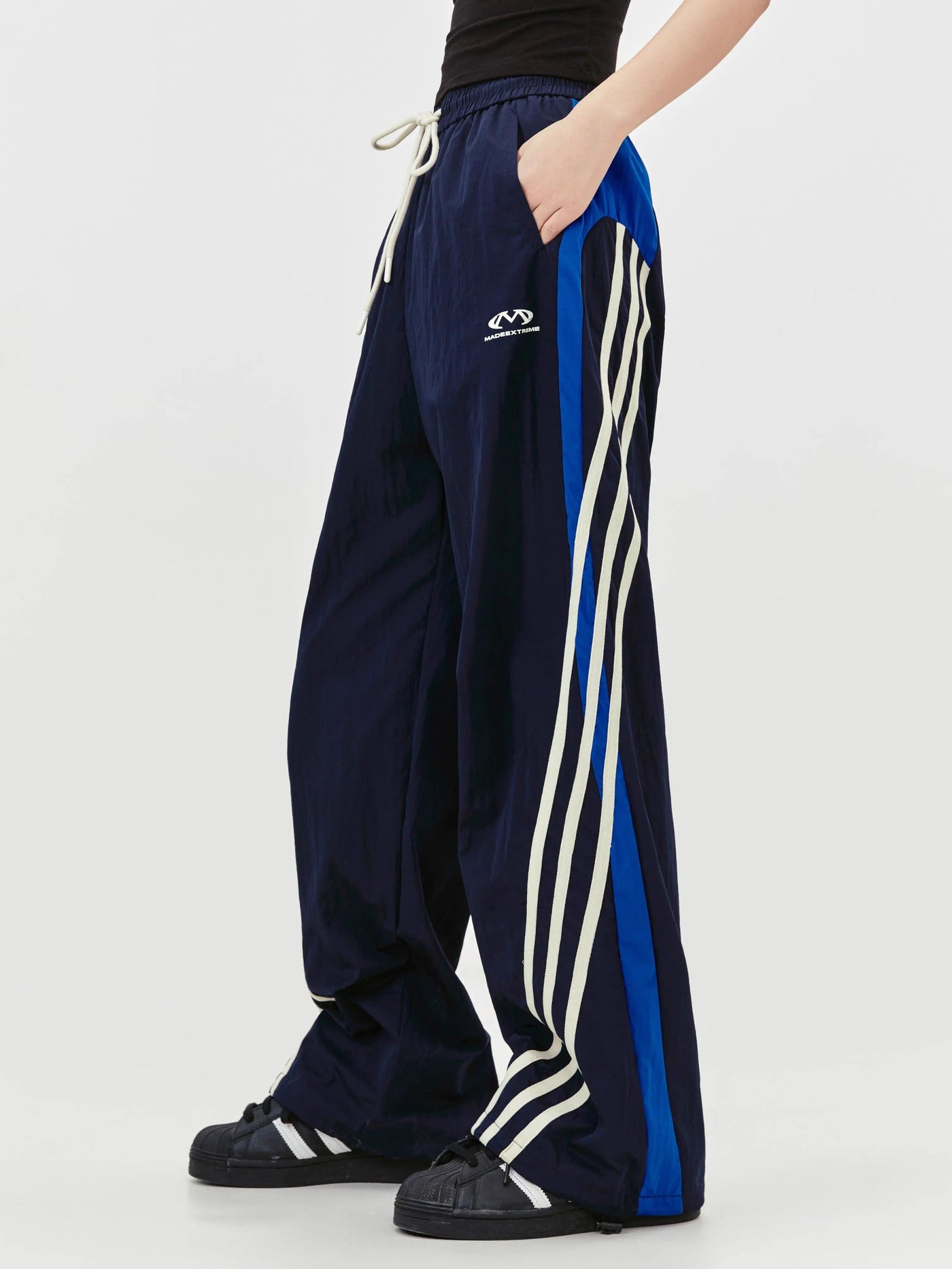Elastic Sporty Striped Track Pants Korean Street Fashion Pants By Made Extreme Shop Online at OH Vault