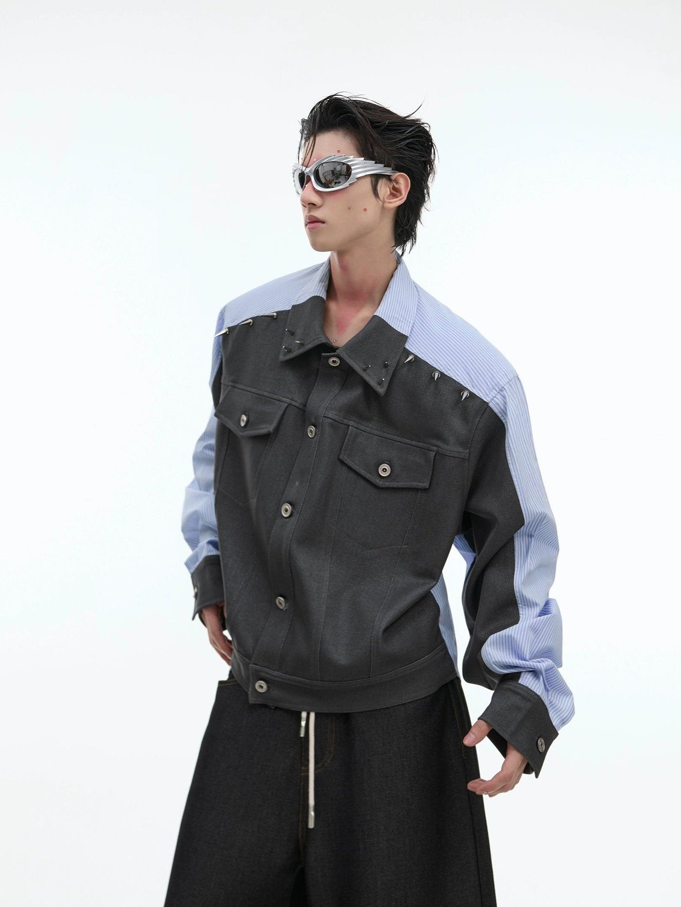 Back Stripes Spliced Jacket