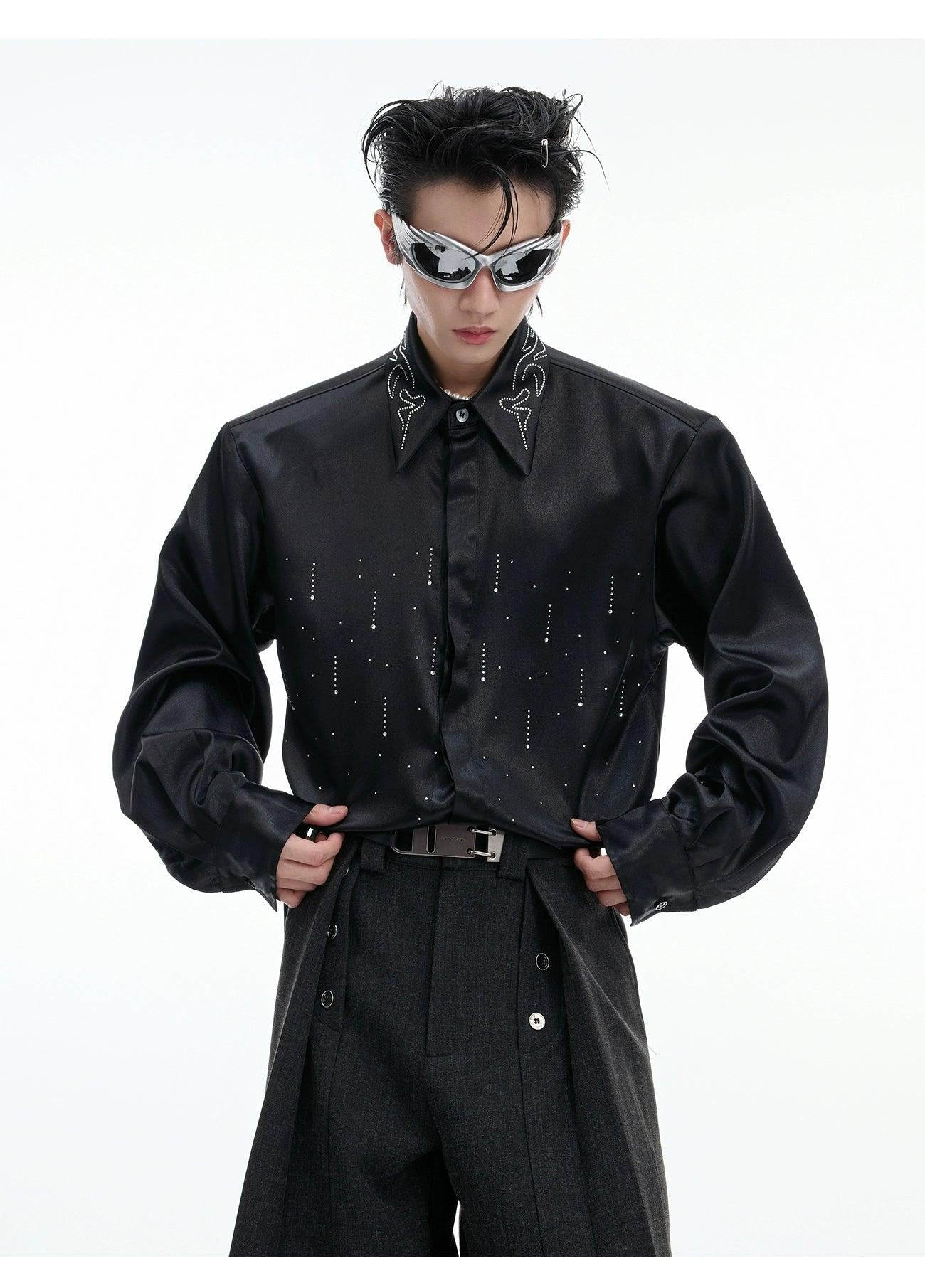 Star Flow Shimmered Shirt Korean Street Fashion Shirt By Argue Culture Shop Online at OH Vault