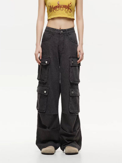 Buttoned Multi-Pocket Jeans Korean Street Fashion Jeans By Made Extreme Shop Online at OH Vault