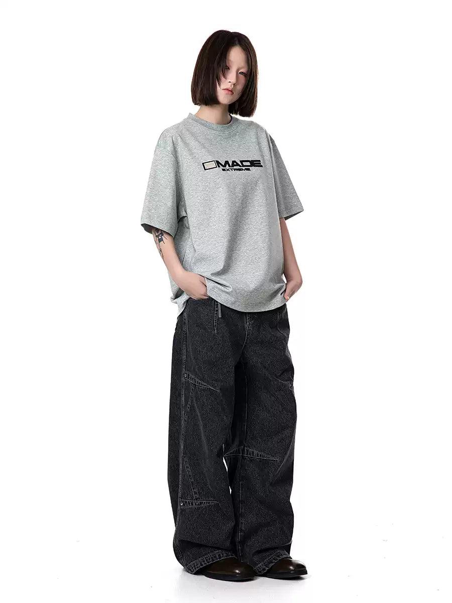 Basic Logo Print T-Shirt Korean Street Fashion T-Shirt By Made Extreme Shop Online at OH Vault