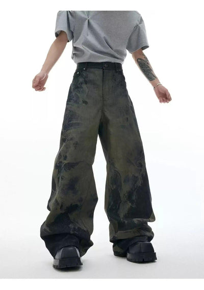 Abstract Wash Baggy Jeans Korean Street Fashion Jeans By Argue Culture Shop Online at OH Vault