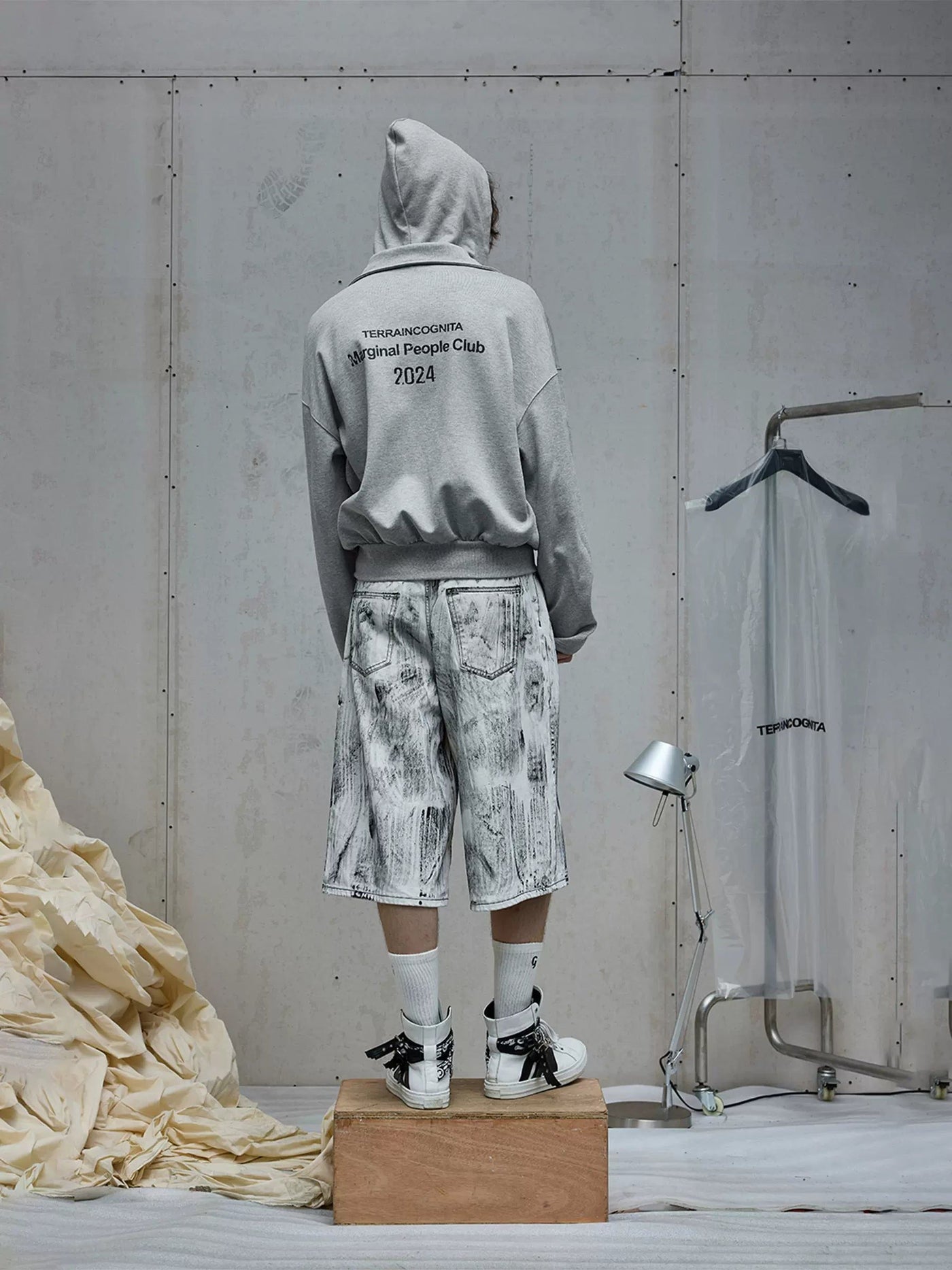 Paint Brush Smudges Shorts Korean Street Fashion Shorts By Terra Incognita Shop Online at OH Vault