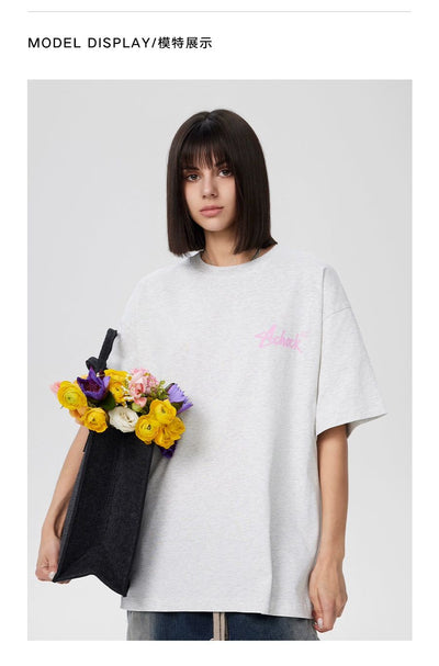 Casual Logo Print T-Shirt Korean Street Fashion T-Shirt By A Chock Shop Online at OH Vault