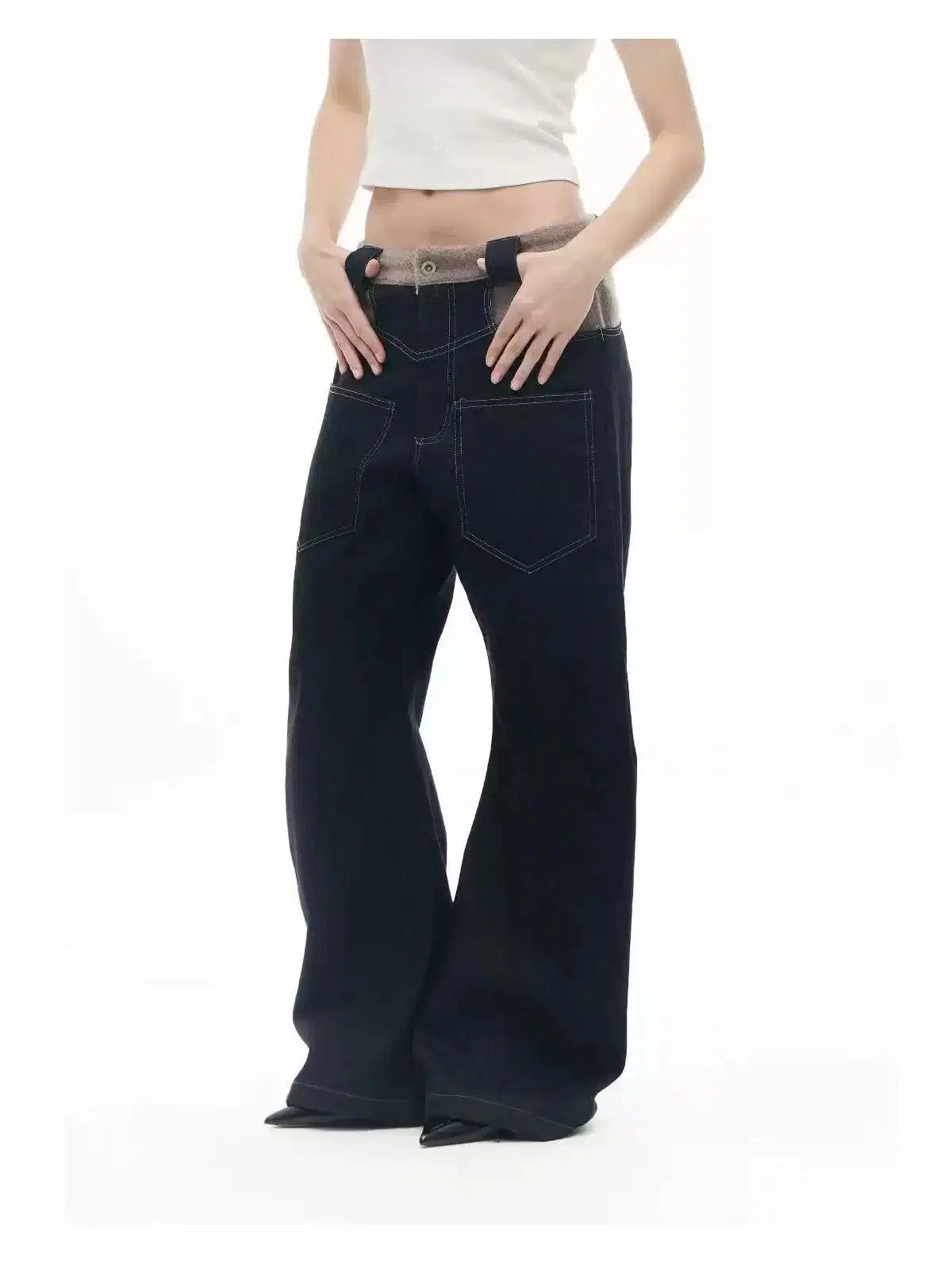 Plushy Waist Backward Jeans Korean Street Fashion Jeans By Made Extreme Shop Online at OH Vault