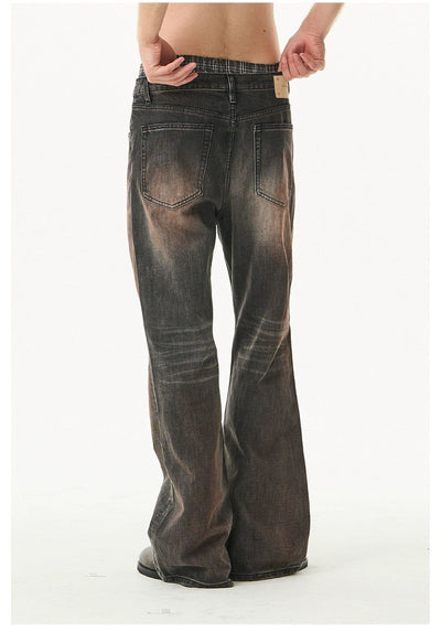 Rust Faded Bootcut Jeans Korean Street Fashion Jeans By Moditec Shop Online at OH Vault