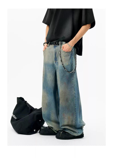 Faded Spots Loose Jeans Korean Street Fashion Jeans By JHYQ Shop Online at OH Vault