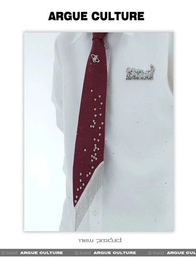 Metal Stud Tassel Tie Korean Street Fashion Tie By Argue Culture Shop Online at OH Vault