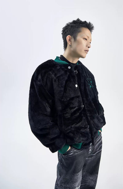 Contrast Embroidery Fleece Jacket Korean Street Fashion Jacket By Ash Dark Shop Online at OH Vault