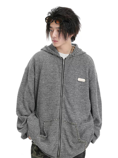 Textured Oversized Fit Hooded Jacket Korean Street Fashion Jacket By INS Korea Shop Online at OH Vault