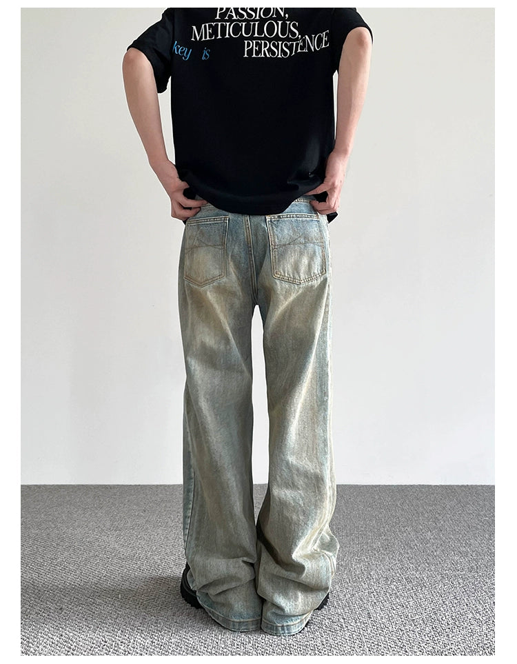 Washed Regular Cut Jeans Korean Street Fashion Jeans By A PUEE Shop Online at OH Vault