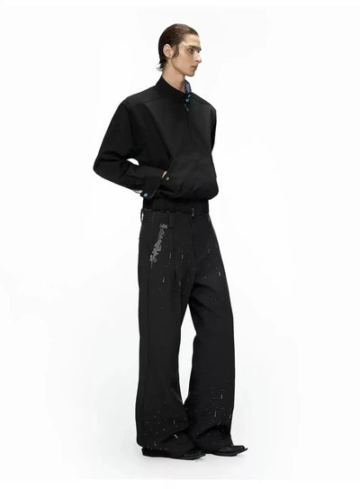Rhinestone Detail Flared Pants Korean Street Fashion Pants By Argue Culture Shop Online at OH Vault