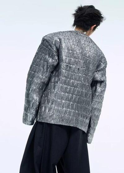 Metallic Textured Roundneck Sweater Korean Street Fashion Sweater By Argue Culture Shop Online at OH Vault