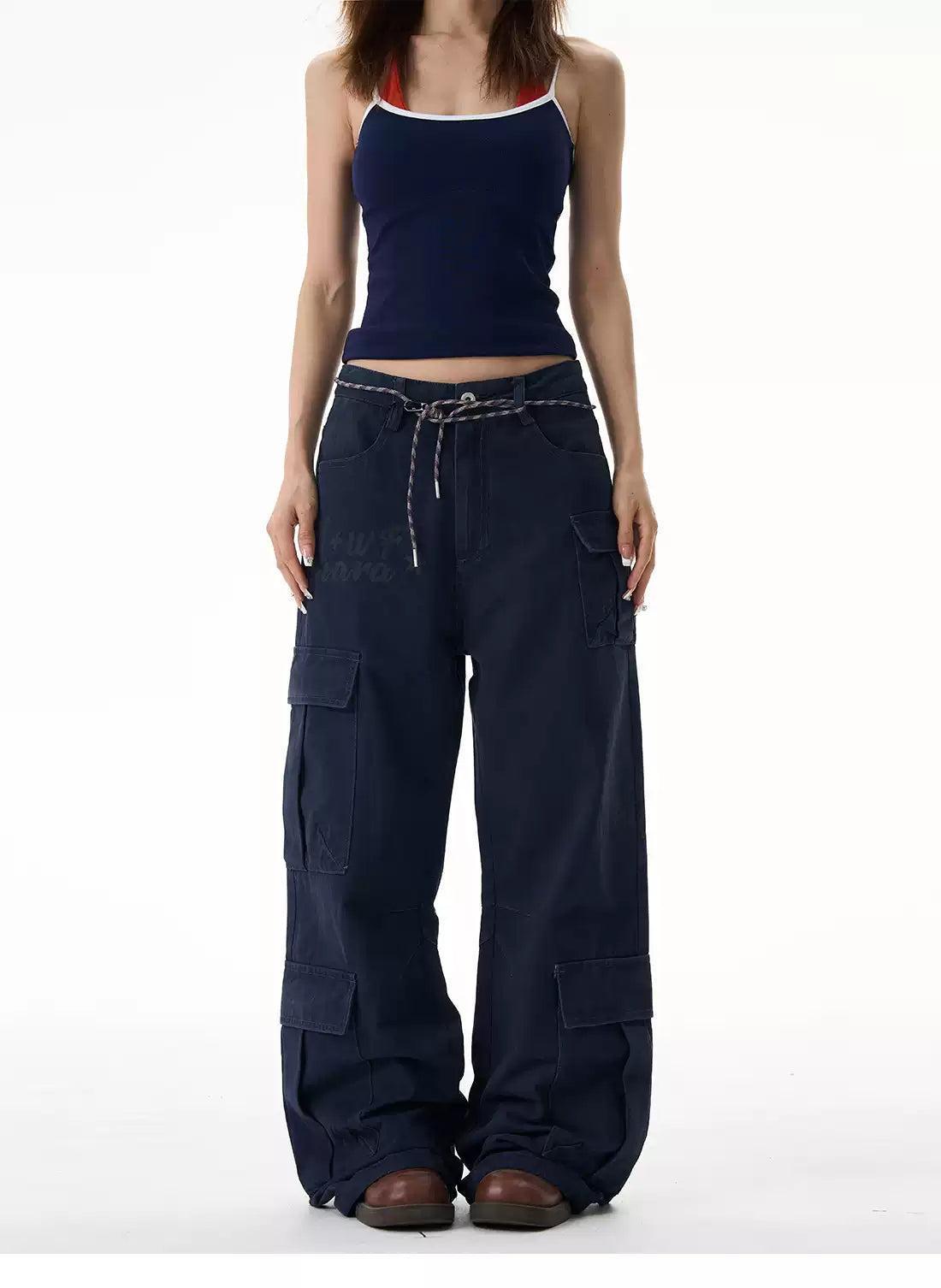 Flap Pockets Versatile Cargo Pants Korean Street Fashion Pants By 77Flight Shop Online at OH Vault