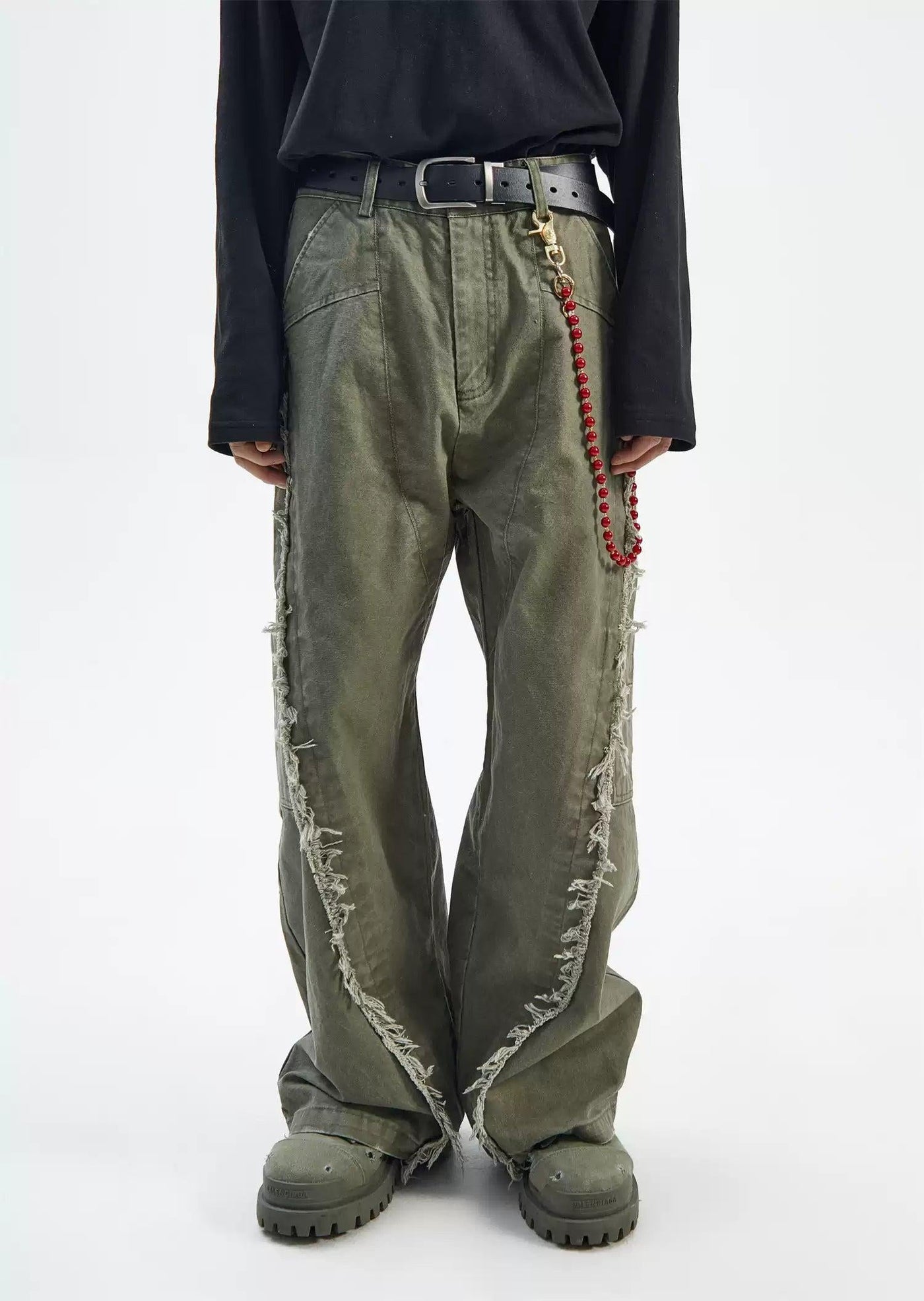 Casual Stitched Tassel Pants Korean Street Fashion Pants By Ash Dark Shop Online at OH Vault