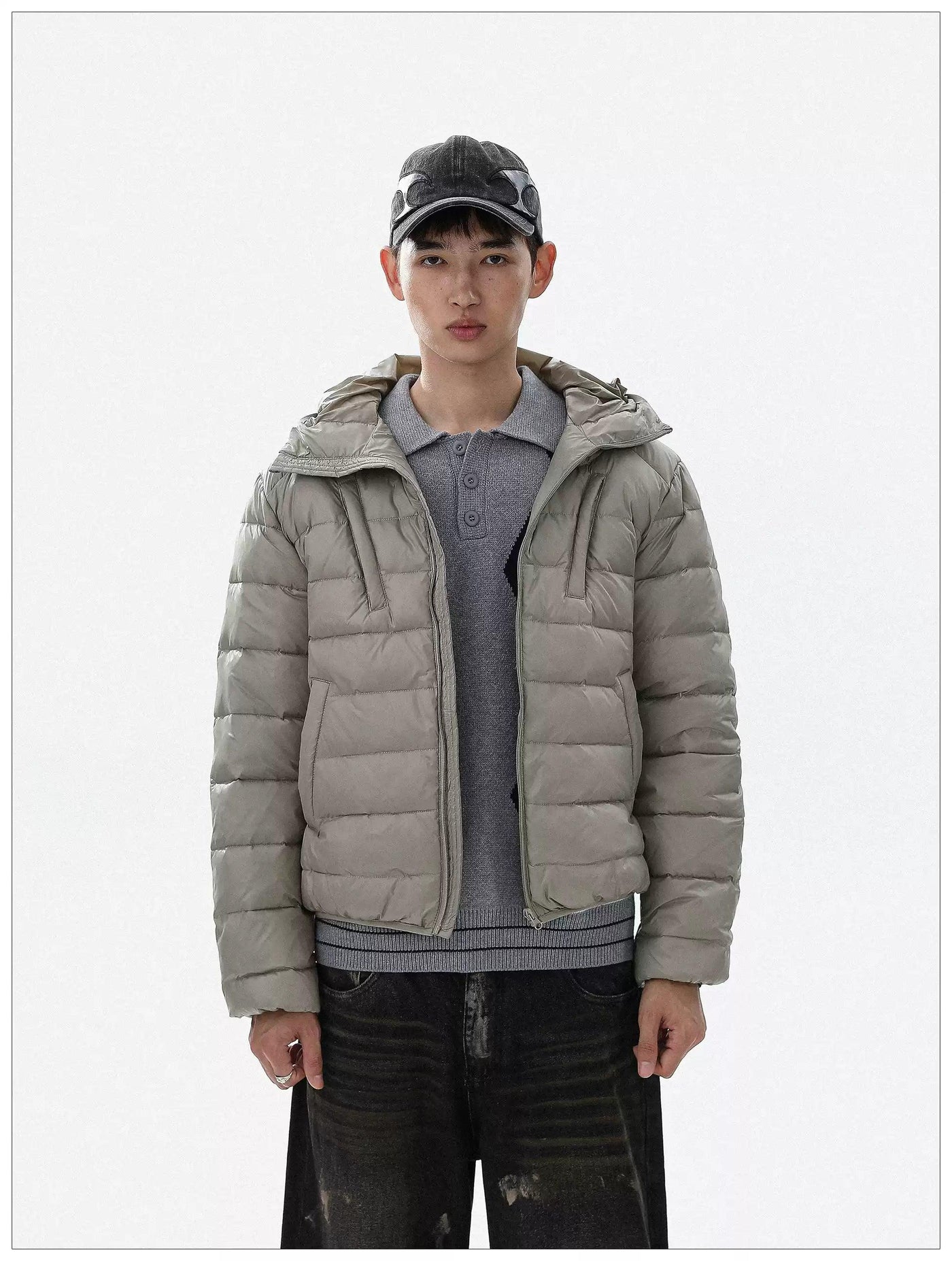 Basic Hooded Down Jacket Korean Street Fashion Jacket By Mr Nearly Shop Online at OH Vault