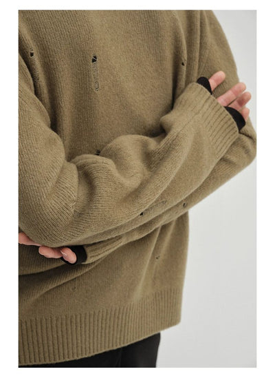 Minimal Distress Cozy Sweater Korean Street Fashion Cardigan By NANS Shop Online at OH Vault