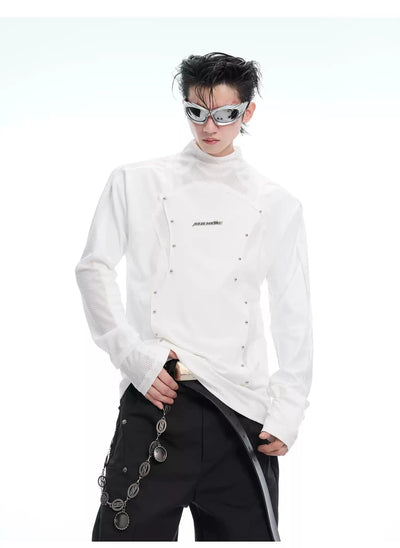 Slim Fit Thin Mesh Layers Mockneck Korean Street Fashion Mockneck By Argue Culture Shop Online at OH Vault