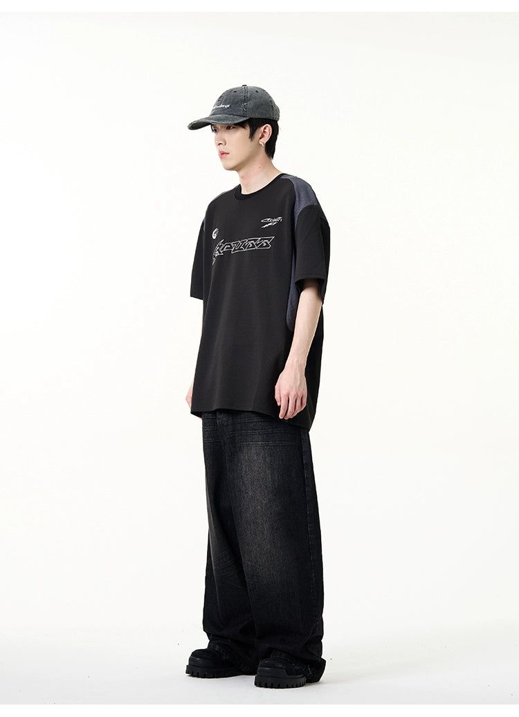 Breathable Embroidery T-Shirt Korean Street Fashion T-Shirt By 77Flight Shop Online at OH Vault
